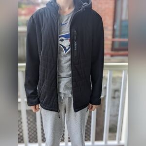 NEW BALANCE MEN FLEECE ZIPPED JACKET BLACK SIZE SMALL